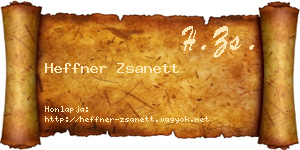 Heffner Zsanett névjegykártya
